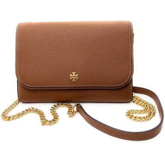 NEW Tory Burch bag crossbody 2 straps camel color brown leather NWT - Picture 5 of 11